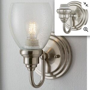 Lowes Exclusive Portfolio 1-Light Brushed Nickel Traditional Vanity Light Fitter